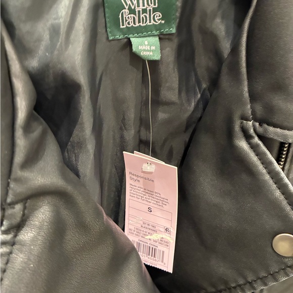 Wild Fable Black Faux Leather Jacket Small - Picture 9 of 12